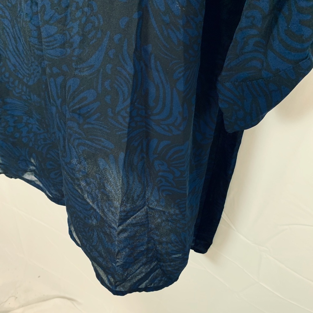 TORRID Black Blue Sheer Blouse 110844 Top Shirt 2 - Picture 8 of 16